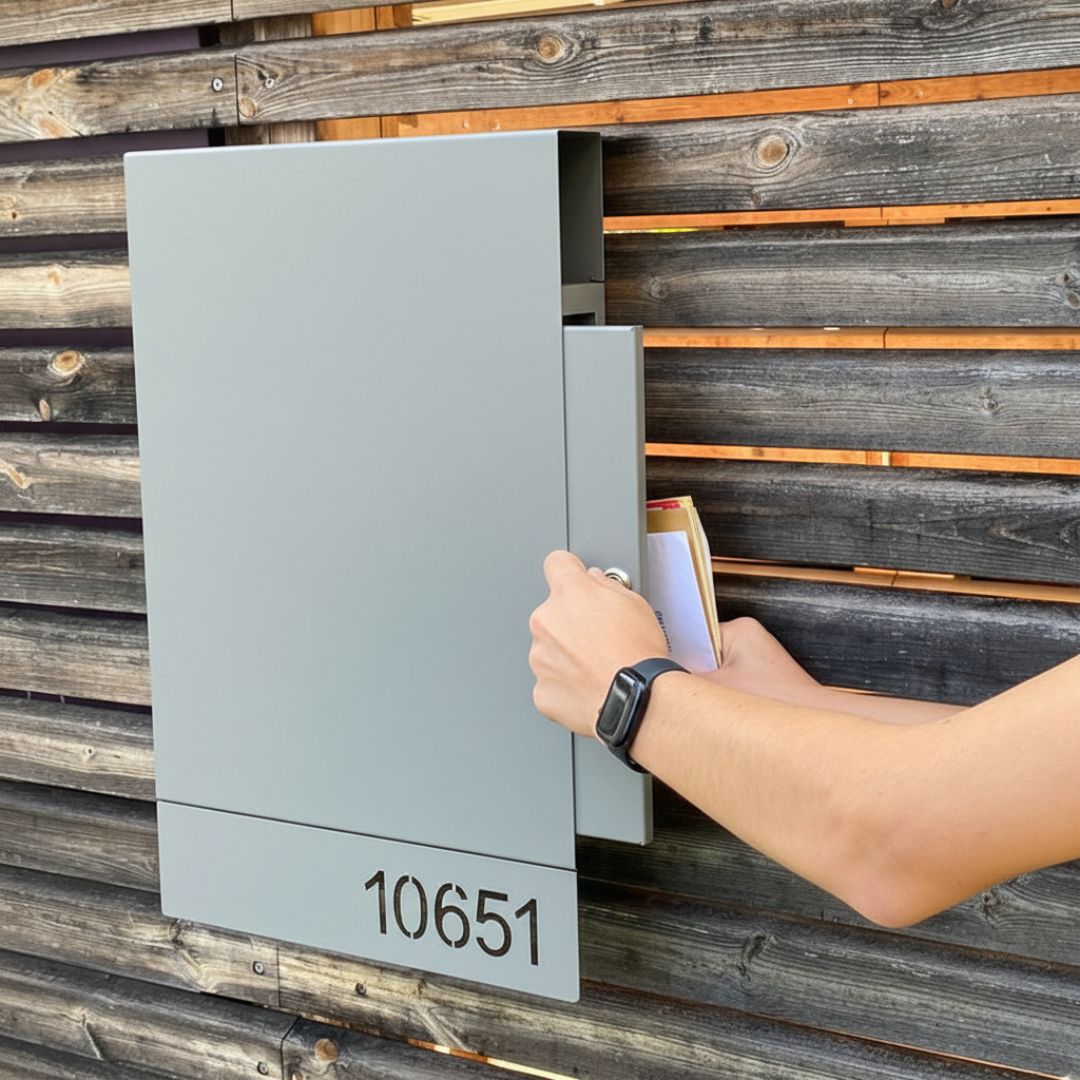 Personalized Black Locking Mailbox