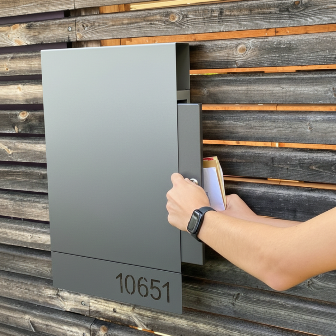 Personalized Black Locking Mailbox