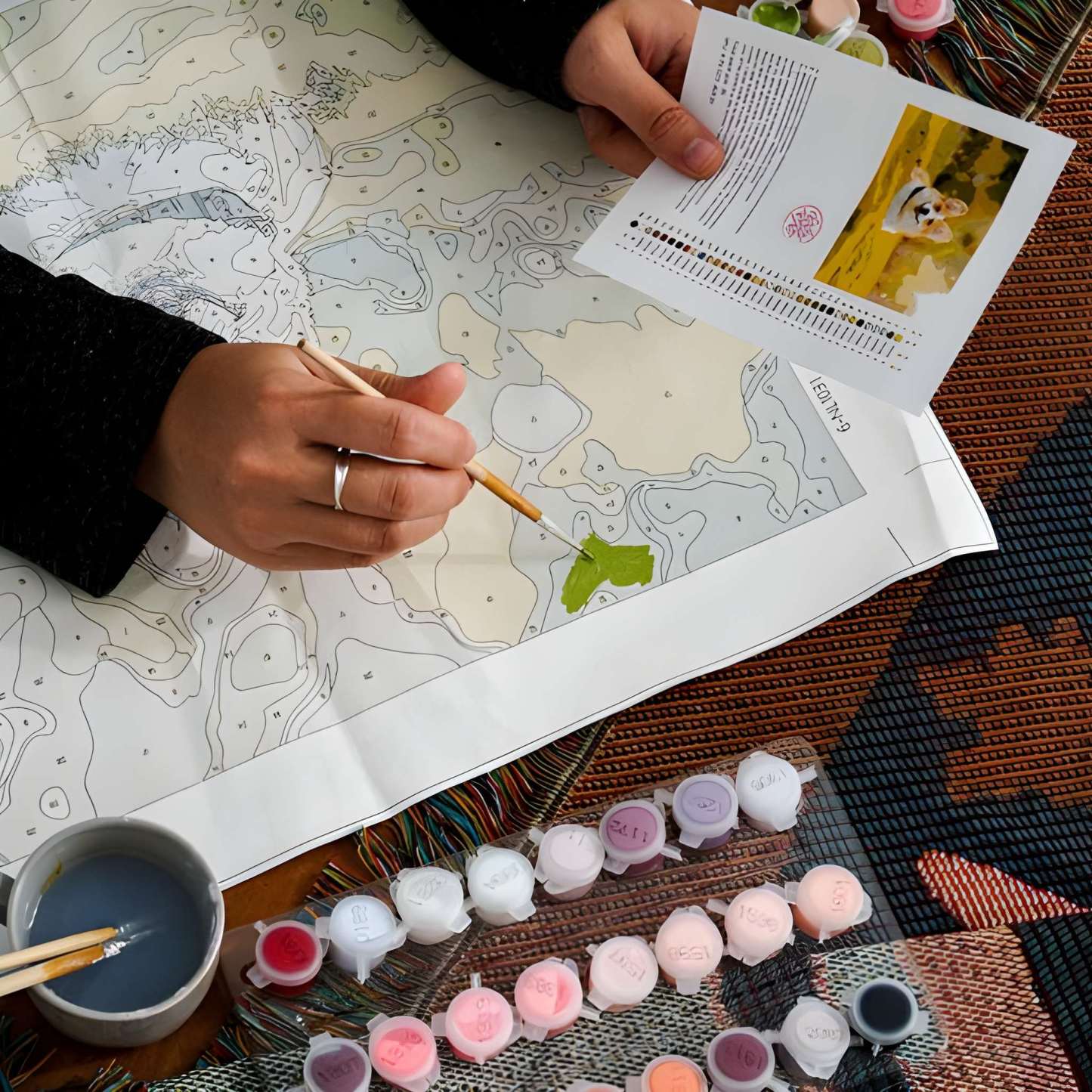 Custom Pet Photo Paint by Numbers Kit With Canvas 24 Colors And Brushes For Valentine's day