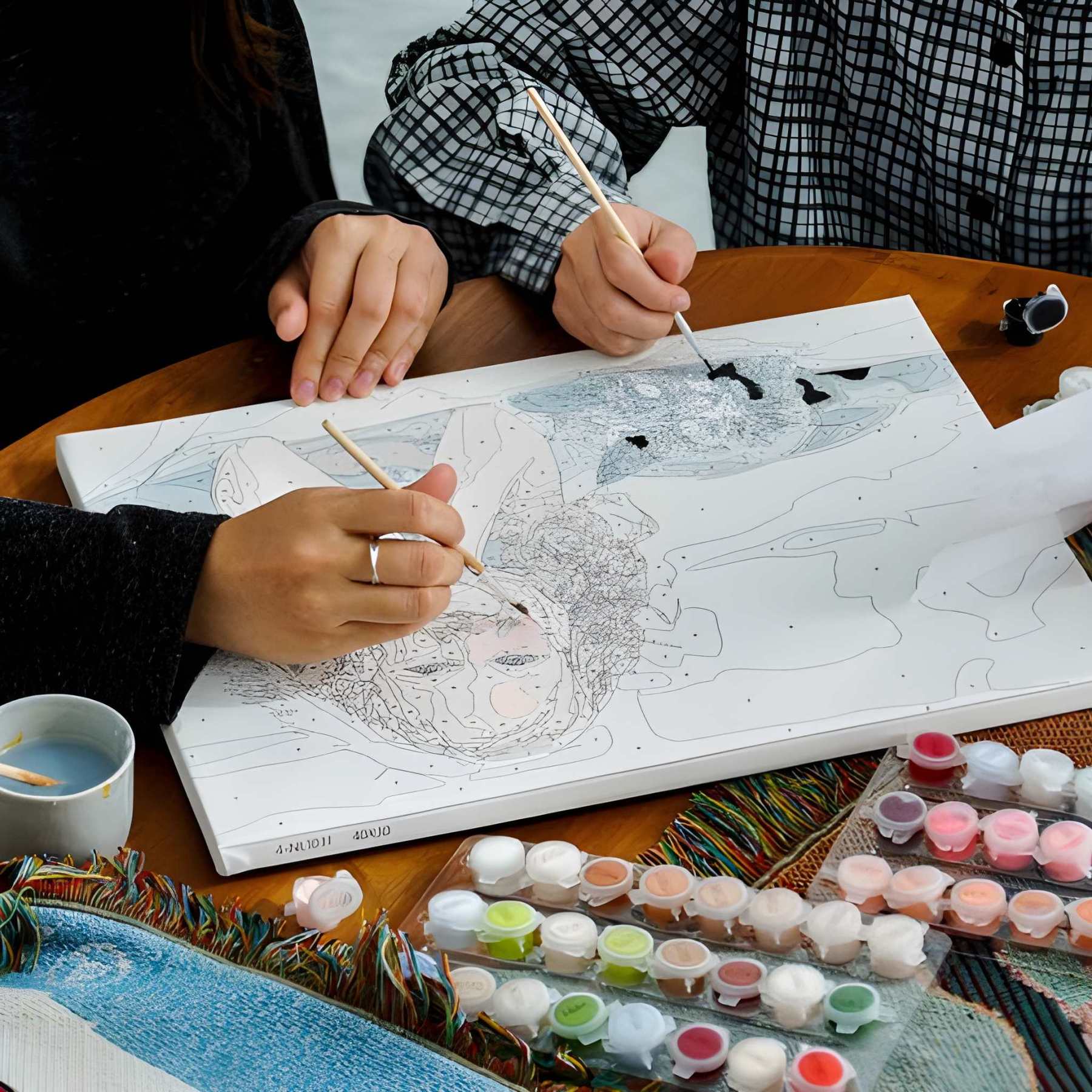 Custom Pet Photo Paint by Numbers Kit With Canvas 24 Colors And Brushes For Valentine's day