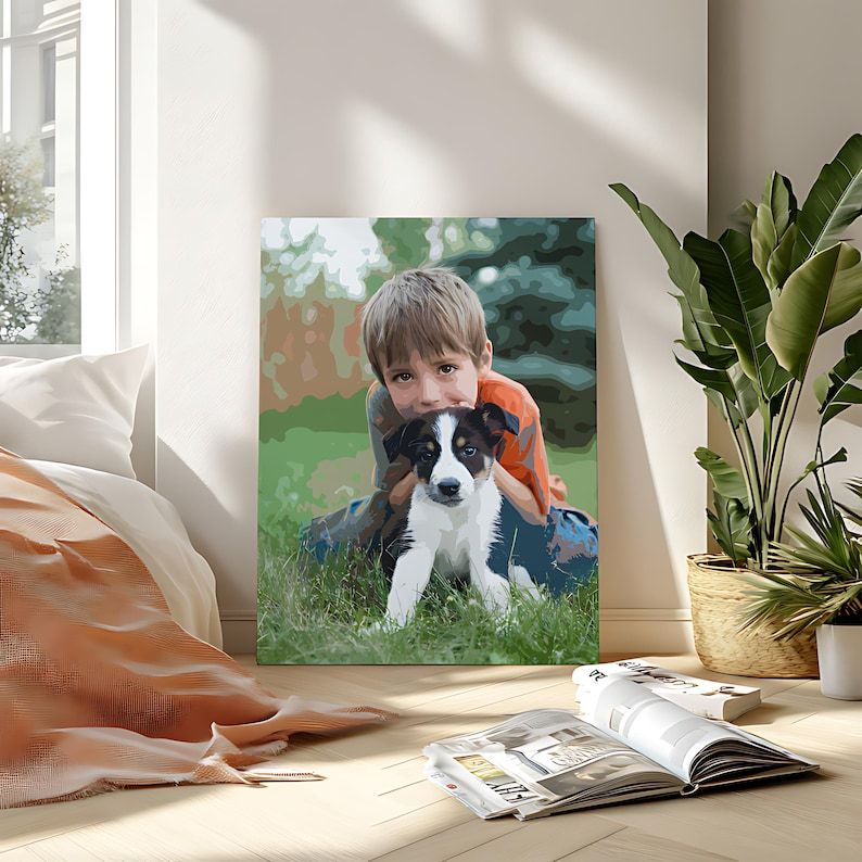 Personalized Family Pet Valentines Day Painting