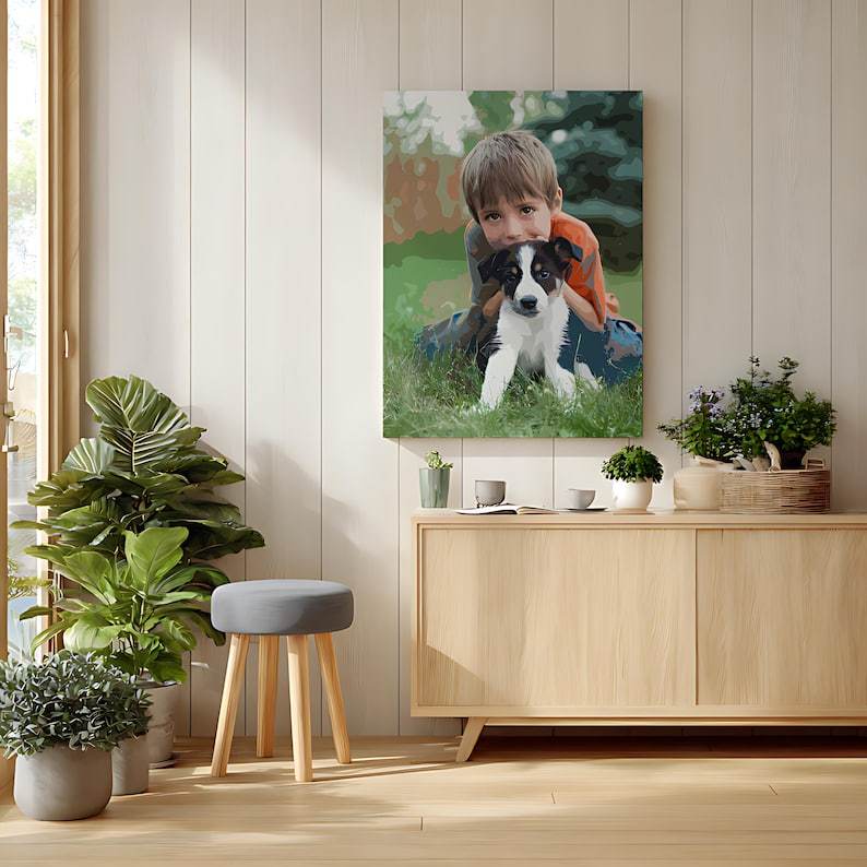 Personalized Family Pet Valentines Day Painting