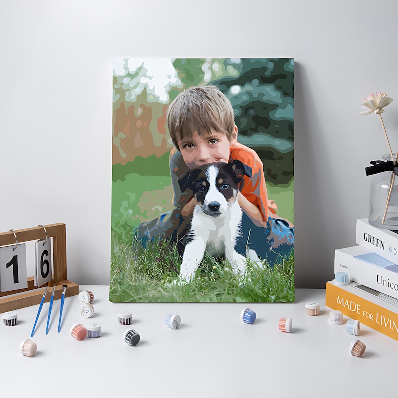 Personalized Family Pet Valentines Day Painting