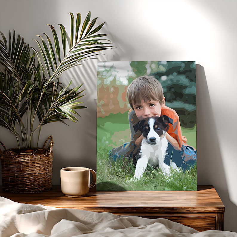 Personalized Family Pet Valentines Day Painting