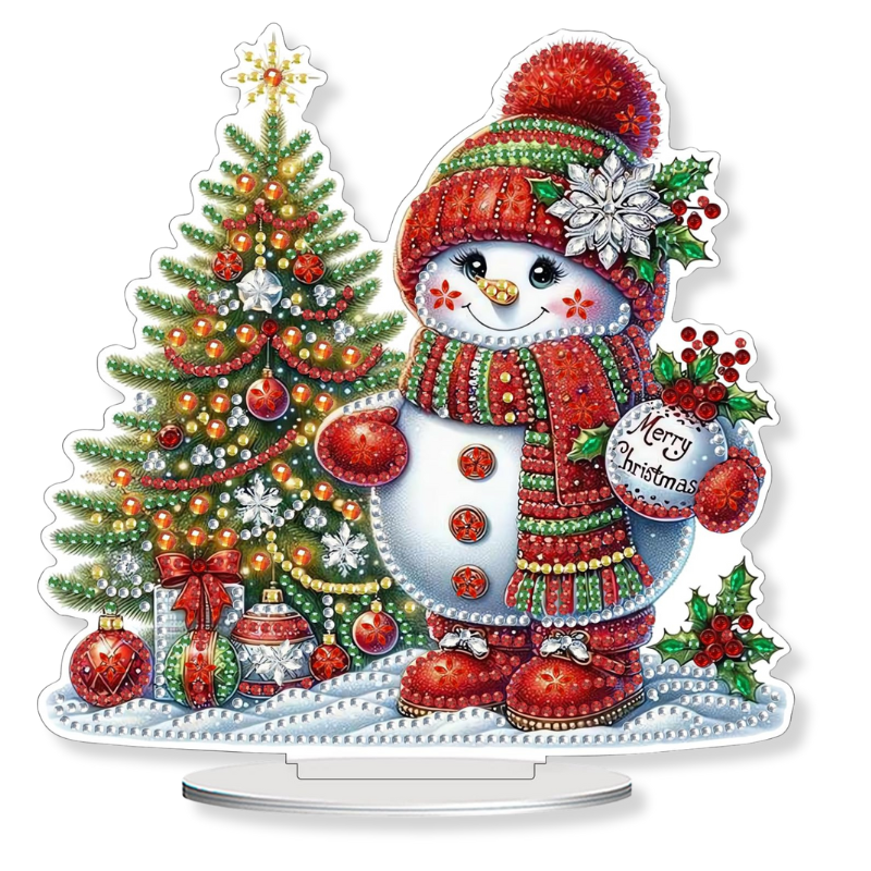 Christmas Snowman Tabletop Diamond Art Kit for Adults