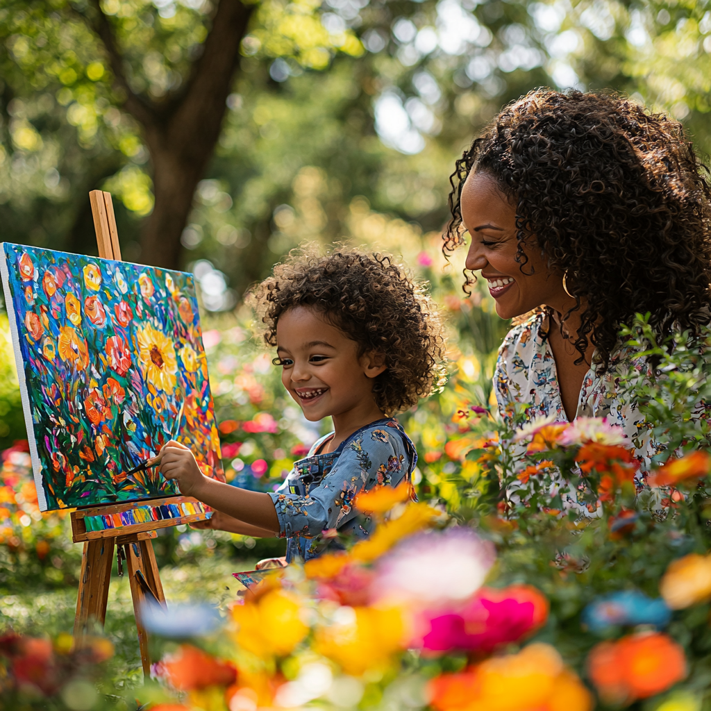 Canvas Of Dreams: Painting Together Under The Sun Paint By Diamond