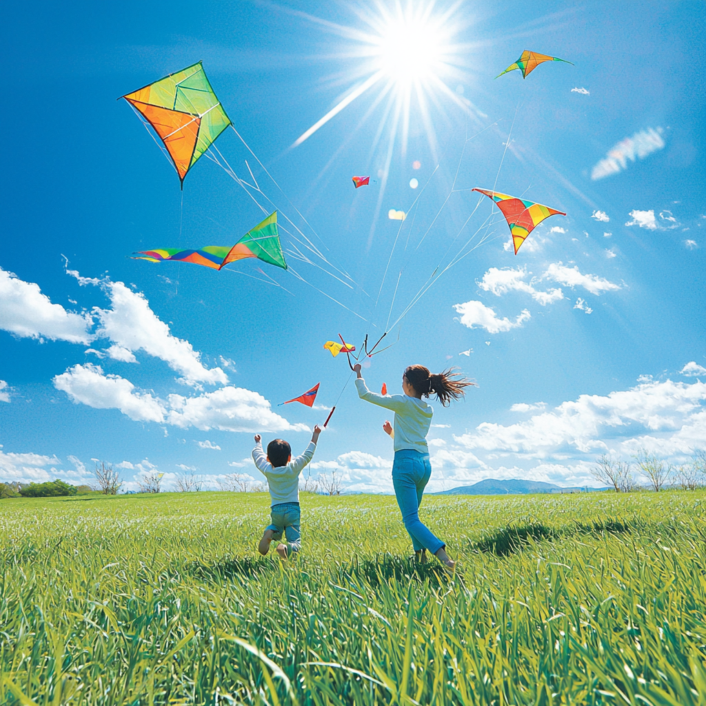 Kite-Flying Fun: Soaring High Together Diamonded Painting Kits