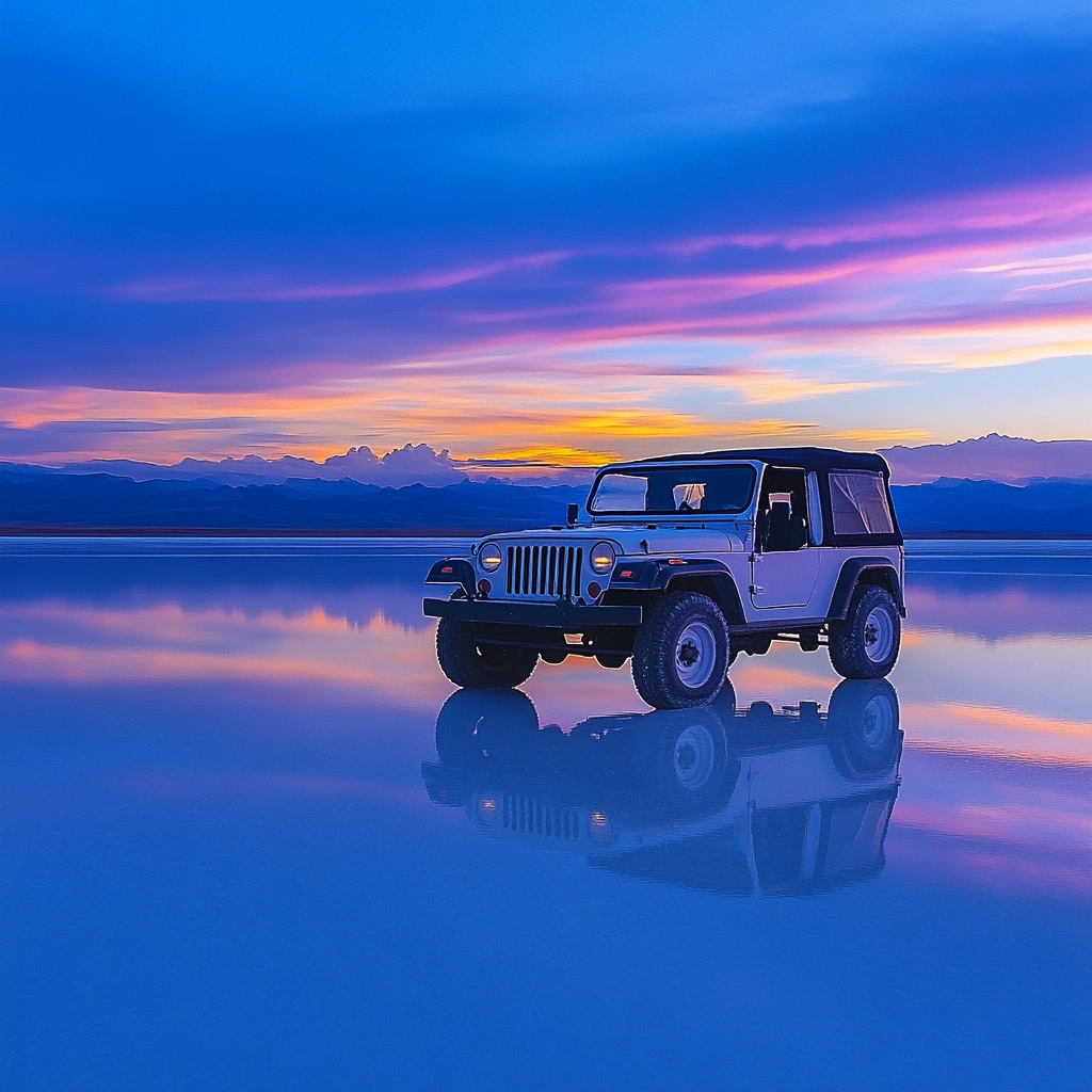 Mirror Salt Flats Reflection paint by color
