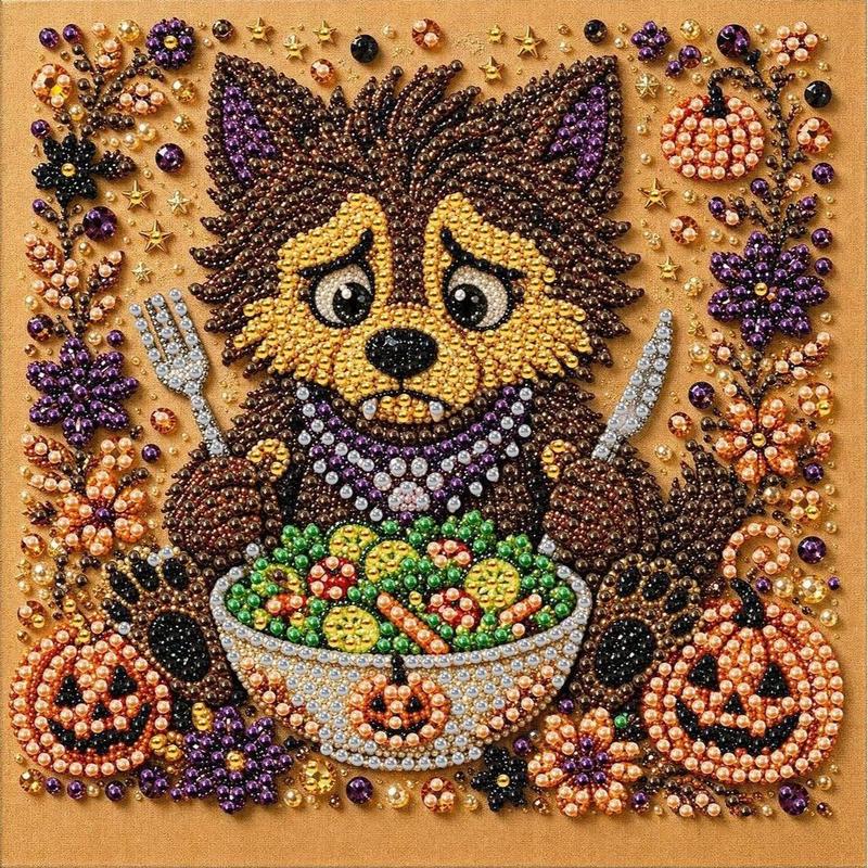 DIY Halloween Paint By Diamond Craft Kit With Artboard And Tools