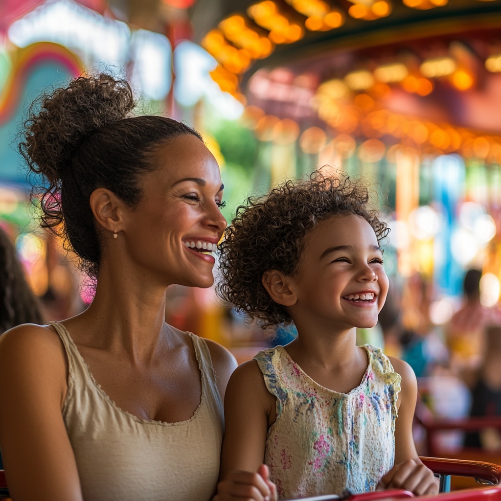 Footprints Of Joy: A Day At The Amusement Park Paint By Color