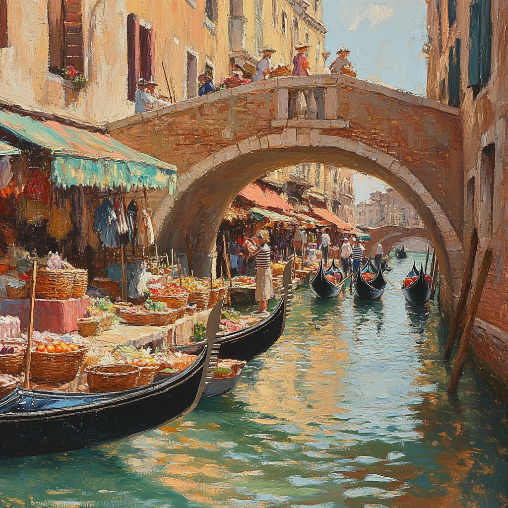 Venice Canal Market Vista DIY paint by diamonds