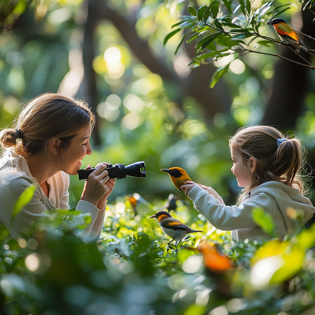Nature’s Wonder: A Family Birdwatching Adventure Paint By Diamonds Kits