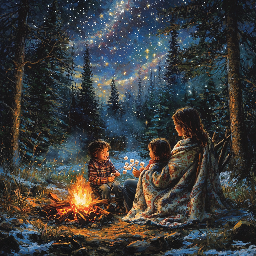 Laughter Under The Stars: Camping Memories Paint By Color