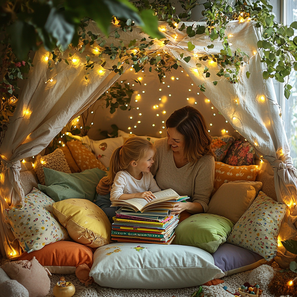 Pillow Fort Dreams: A Cozy Reading Nook Diamonded Painting Kits