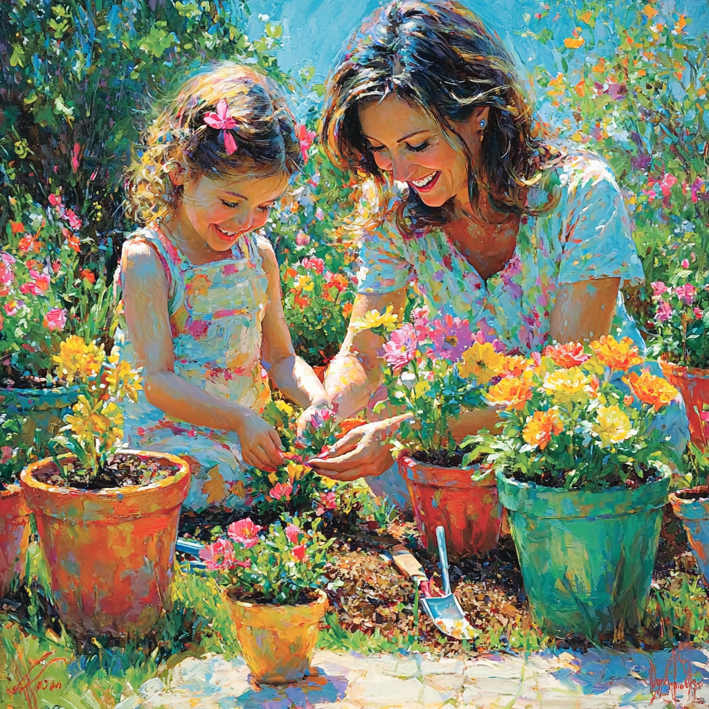Garden Of Dreams: Planting Flowers Together Paint By Diamond