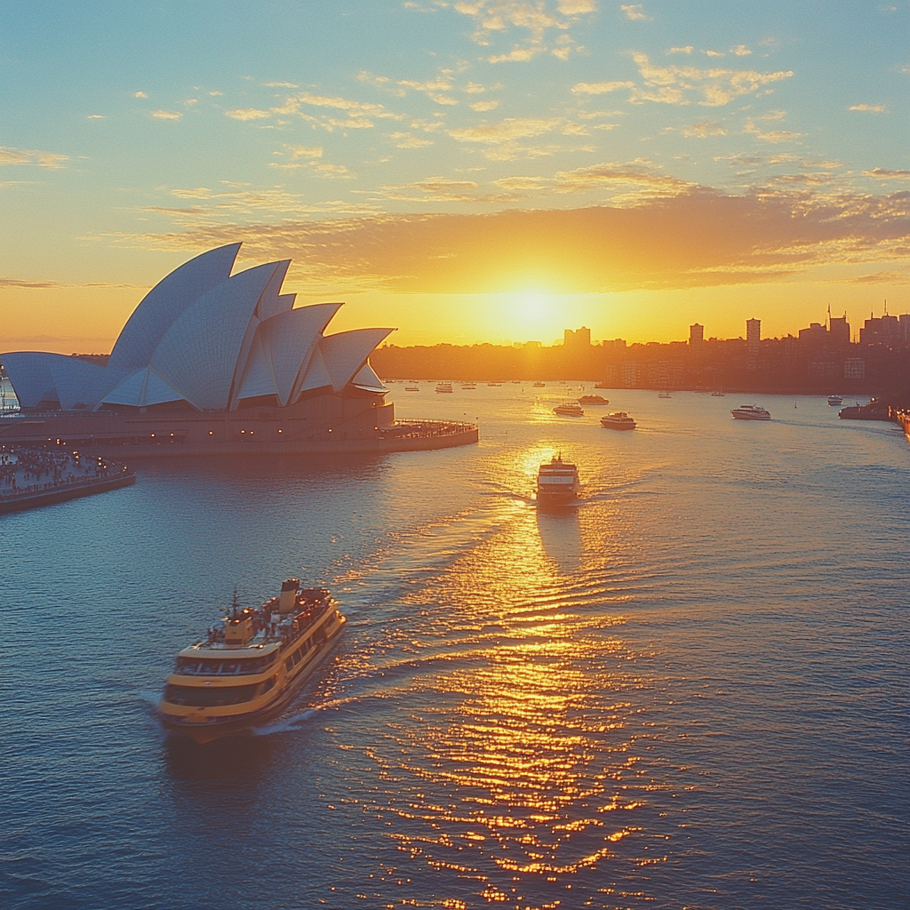 Harbor Panorama Sydney Opera House View DIY paint by diamonds