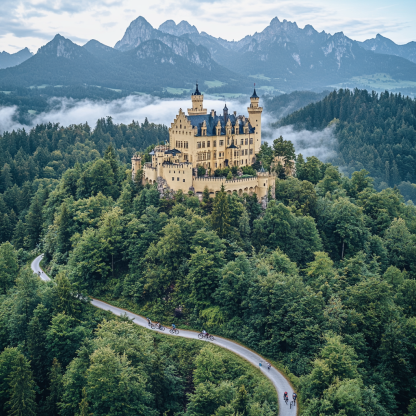 Neuschwanstein Castle Trail View paint by diamond