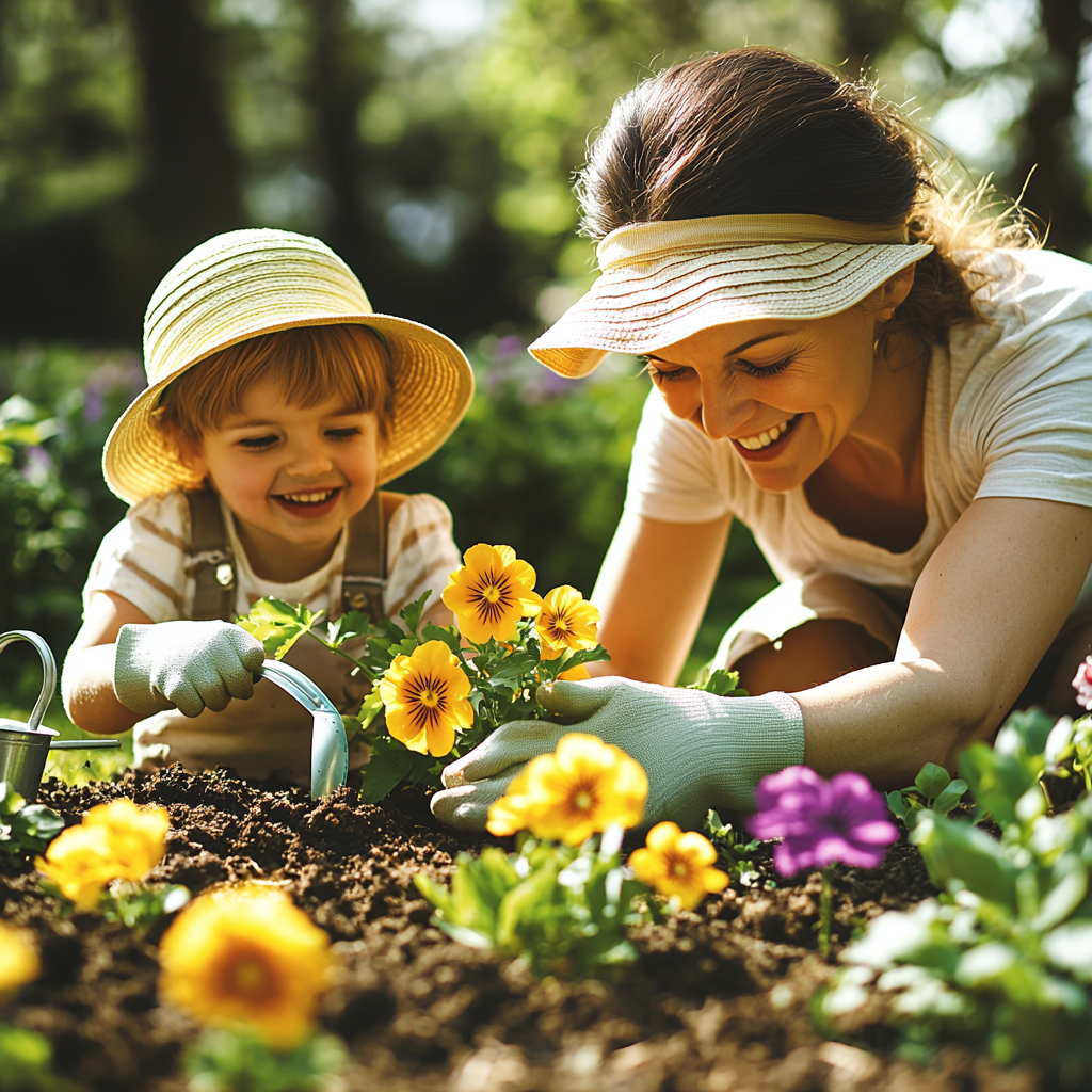Nature’s Canvas: Planting Together In The Garden Painting By Diamonds Kit