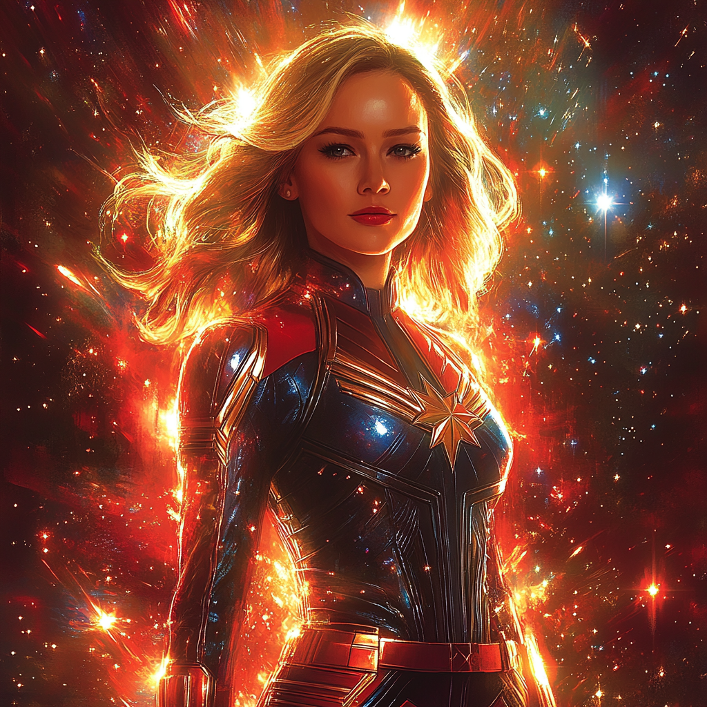 Brie Larson: Channeling The Cosmic Brilliance Of Captain Marvel paint by diamond