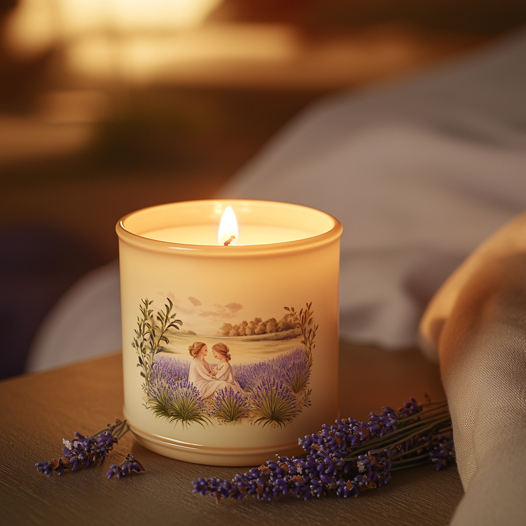 Aromatic Echoes: Mother's Lavender Reflection Candle Painting Diamond Kit