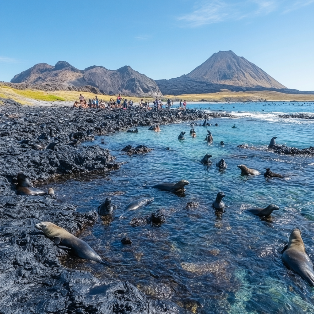 Galapagos Island Shoreline paint by color