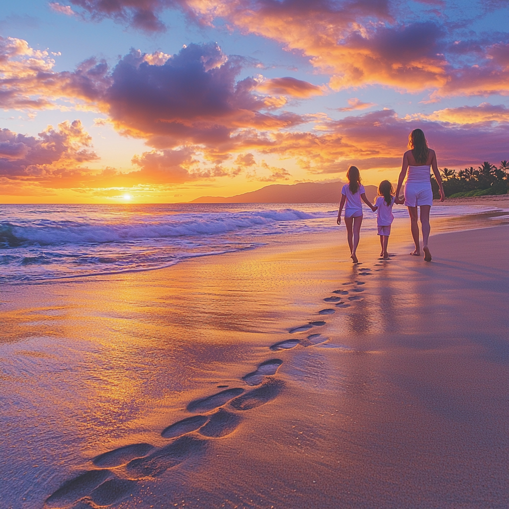 Footprints Of Love: Strolling Hand In Hand Paint By Color