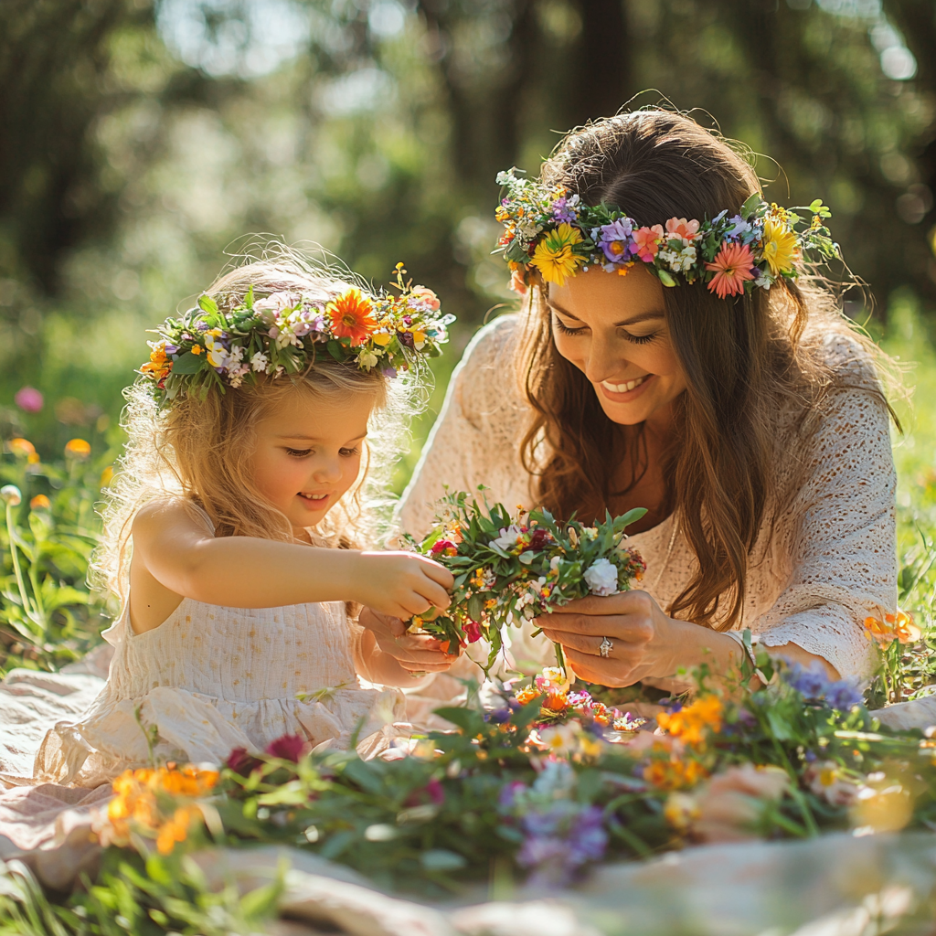 Memories In Bloom: Crafting A Floral Crown Together Paint By Diamond