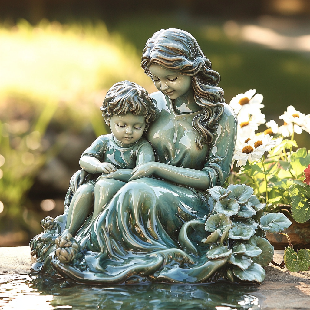 Serenade Of Springs: Mother-Child Pond Side Harmony Painting Diamond Kit