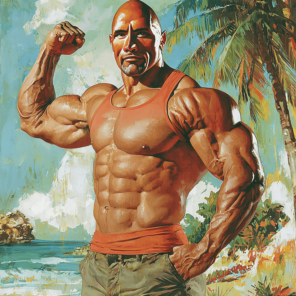 Dwayne Johnson: The Charismatic Titan Of Action Painting Diamond Kit