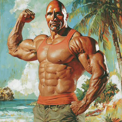 Dwayne Johnson: The Charismatic Titan Of Action Painting Diamond Kit