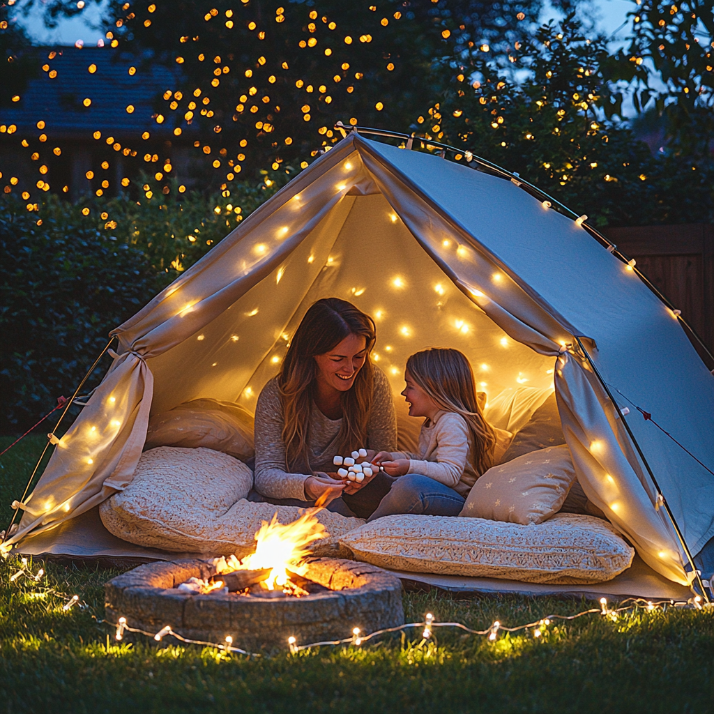 Under The Canopy Of Dreams: A Camping Adventure At Home Paint By Diamond