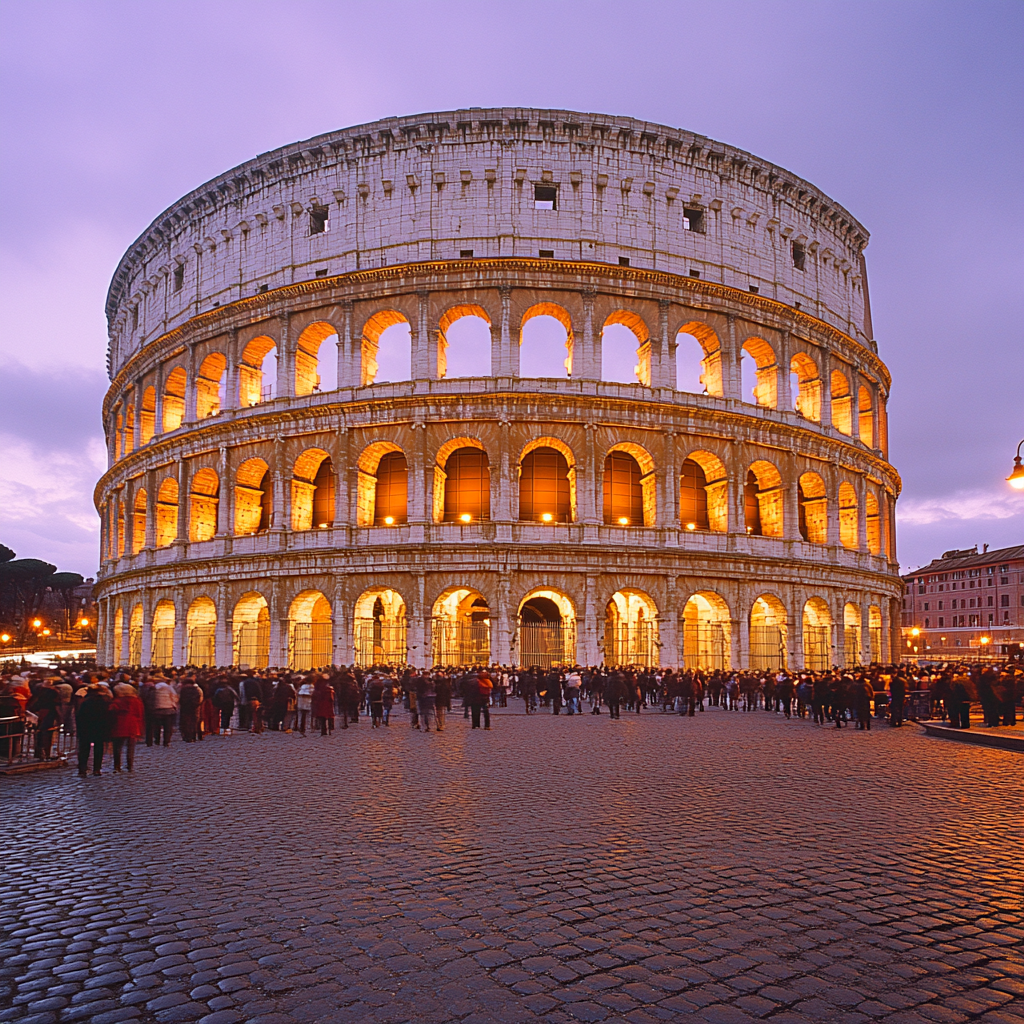 Colosseum Twilight Crowd Painting by diamonds kit