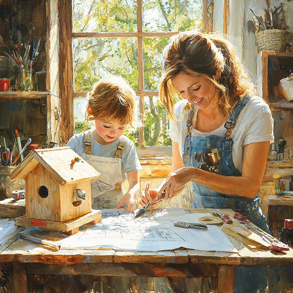 Creating Joy: Building A Birdhouse Together Paint By Color