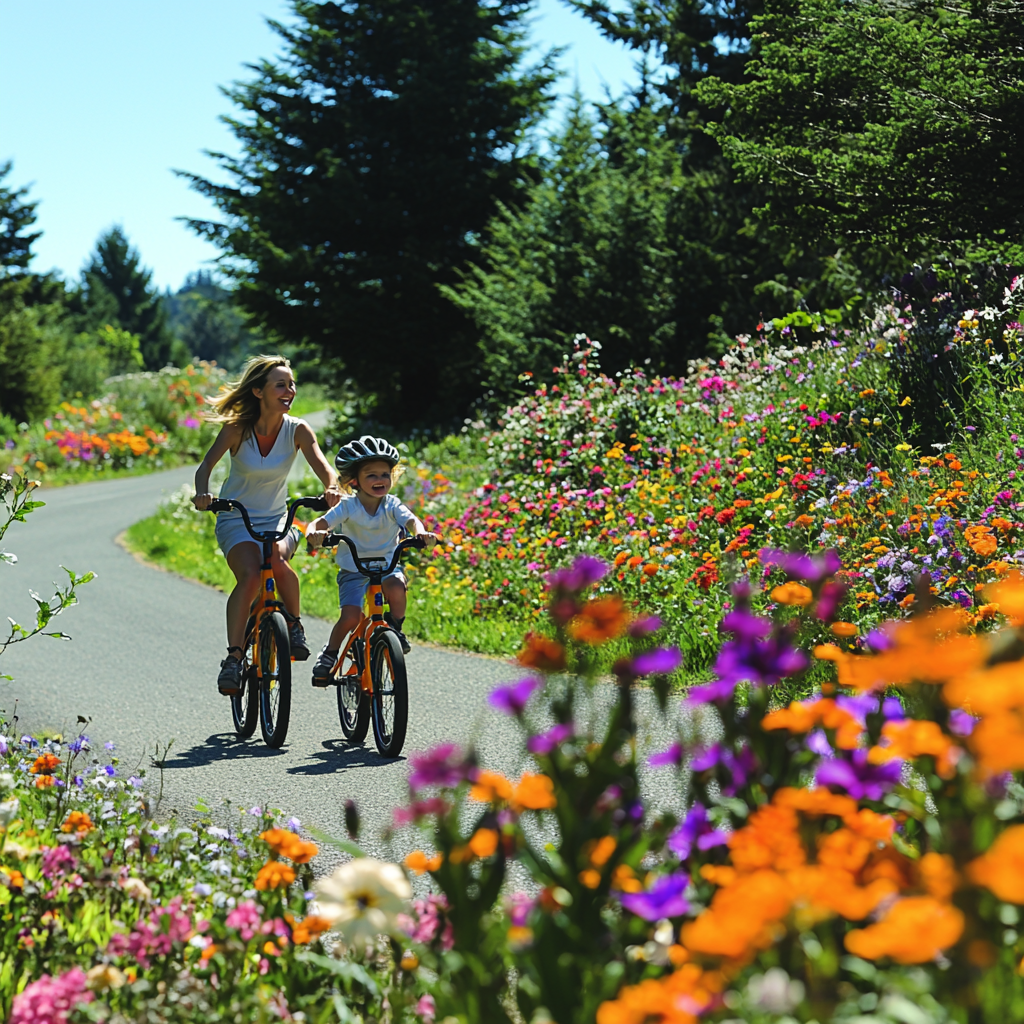 Joy In Motion: A Family Bike Ride Adventure Paint By Diamond