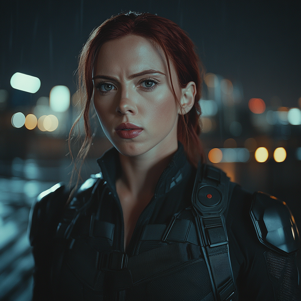 Scarlett Johansson: Veil Of The Silent Shadow paint by diamonds