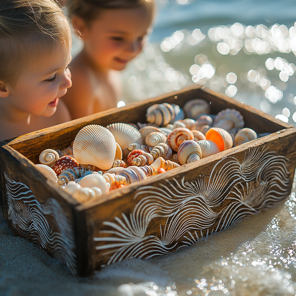 Tidal Embrace: Creating Shell Memories By The Shore Paint By Diamonds Kits