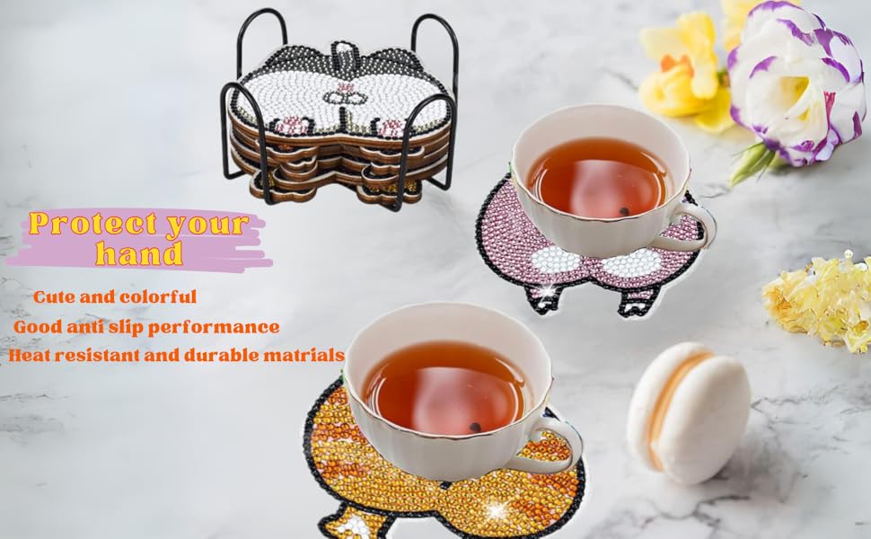 Diamond art coaster animal butt