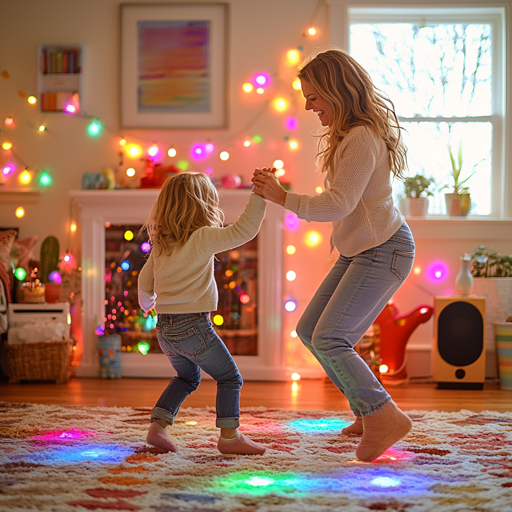 A Dance Of Joy: Mother-Child Dance Party Paint By Diamond
