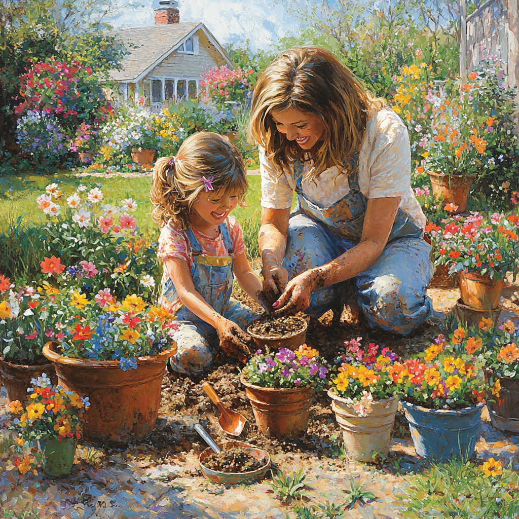 In Bloom: Planting A Garden Of Love Together Paint By Diamond