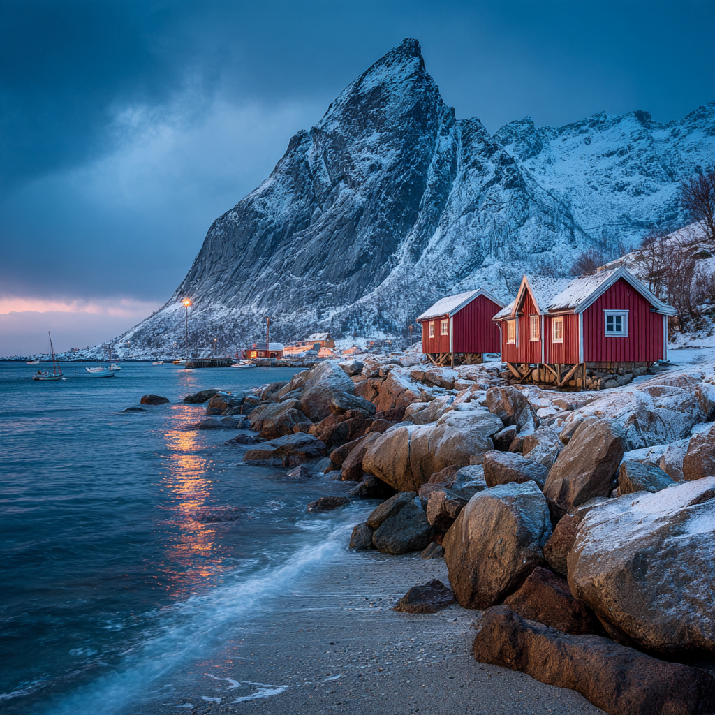 Lofoten Reine Fishing Village Norway diamonded painting kits [AI-3f885aae-76bd66406109]