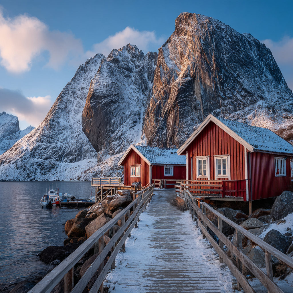 Lofoten Hamnoy Arctic Fishing Village Norway Painting by diamonds kit [AI-1405510e-a026770e6209]