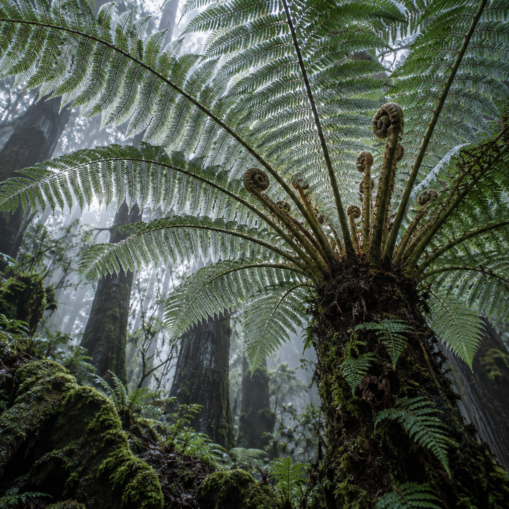 Silver Tree Fern Crown In Yakushima Forest painting diamond kit [AI-506d2e10-b553db01b614]
