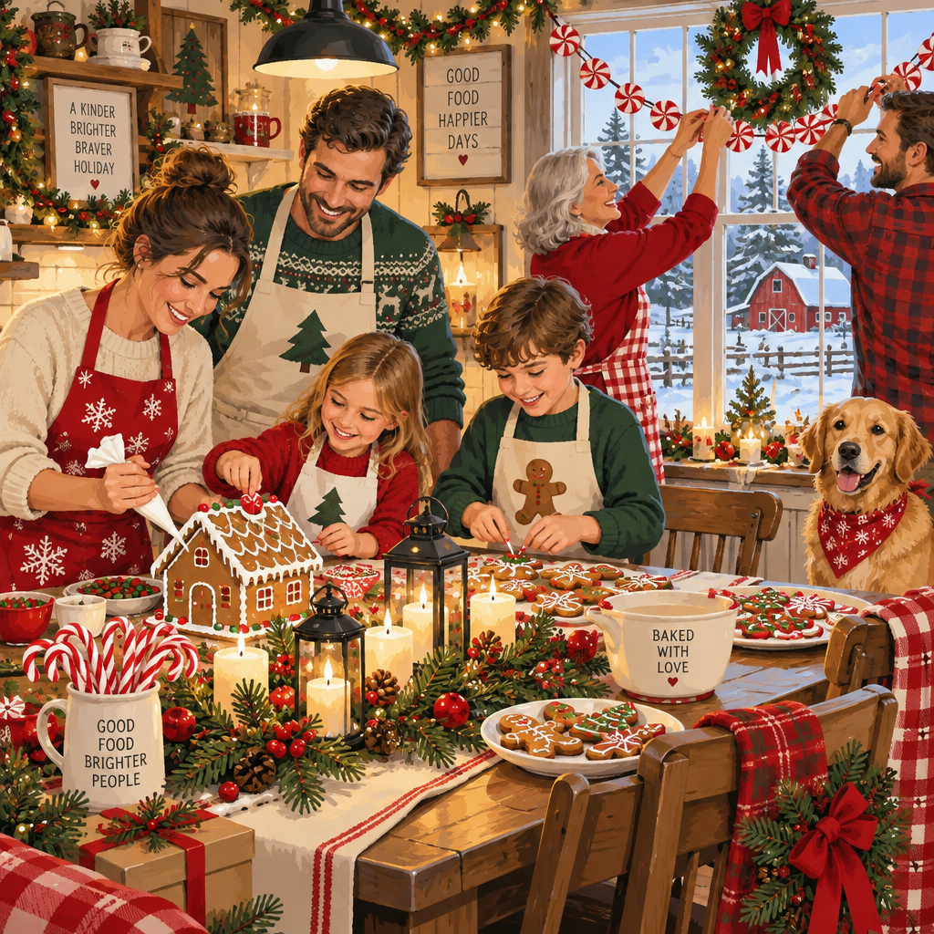 Peppermint Garland Kitchen Painting by diamonds kit [AI-5159bb8b-b7086e1d07b1]