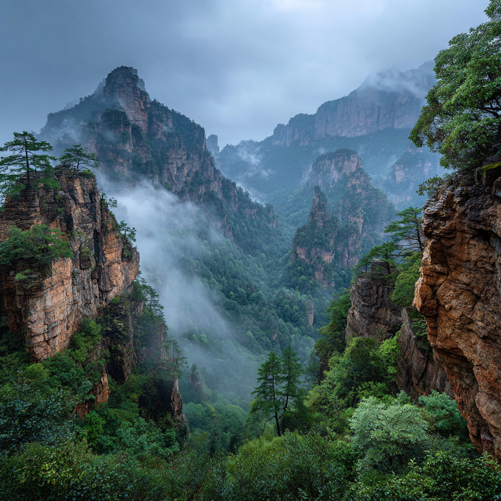 Wulingyuan Sandstone Pillars Zhangjiajie China Paint by diamonds kits [AI-79d03107-70b2f7913d9c]