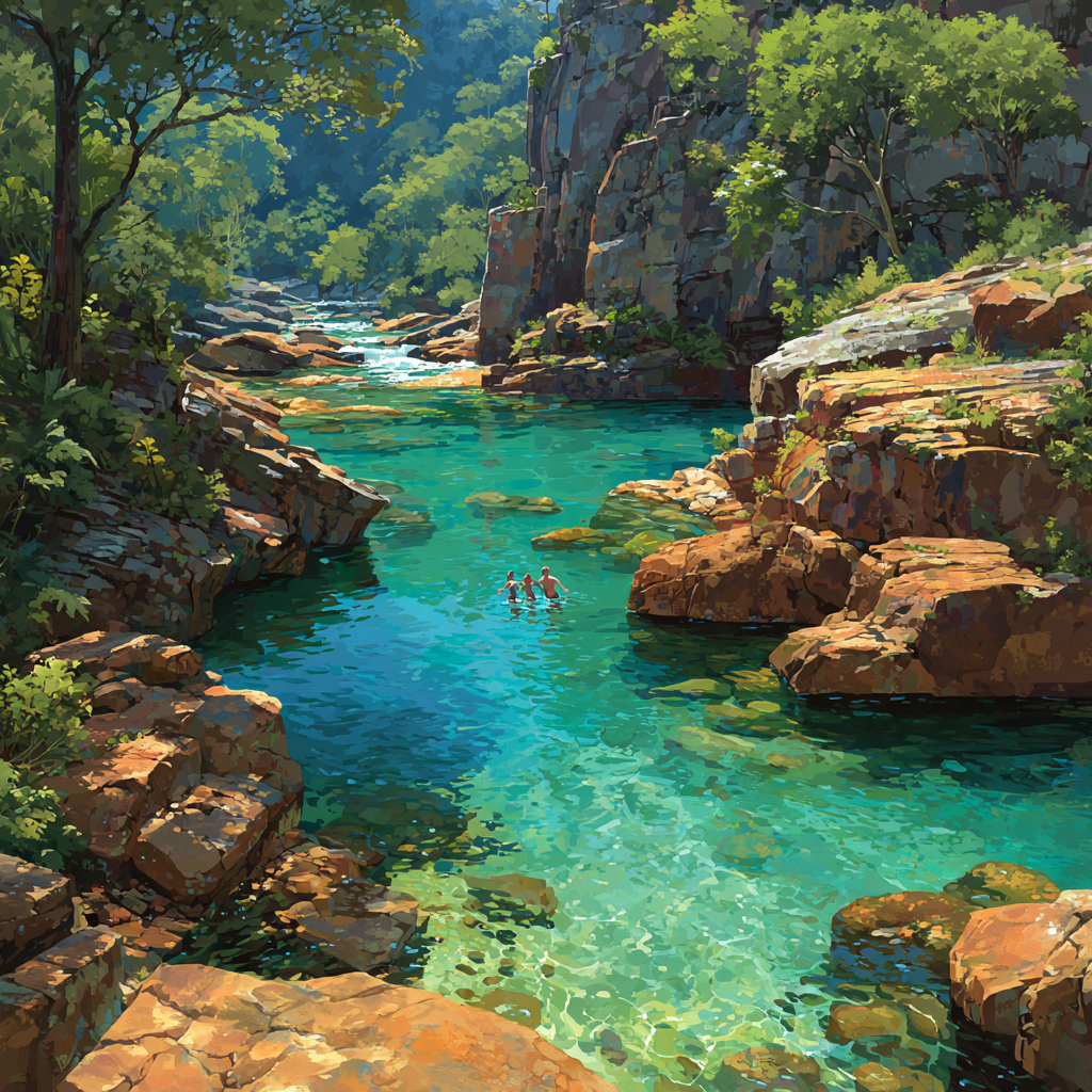Chapada Diamantina Blue Pools Bahia Brazil Paint by diamonds kits [AI-c0cf036c-5b660b91de39]
