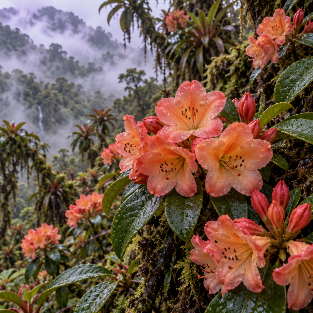 Vireya Rhododendron Cloud Forest Lanterns Paint by diamonds art [AI-319b6fce-bcddbe1a0cb6]