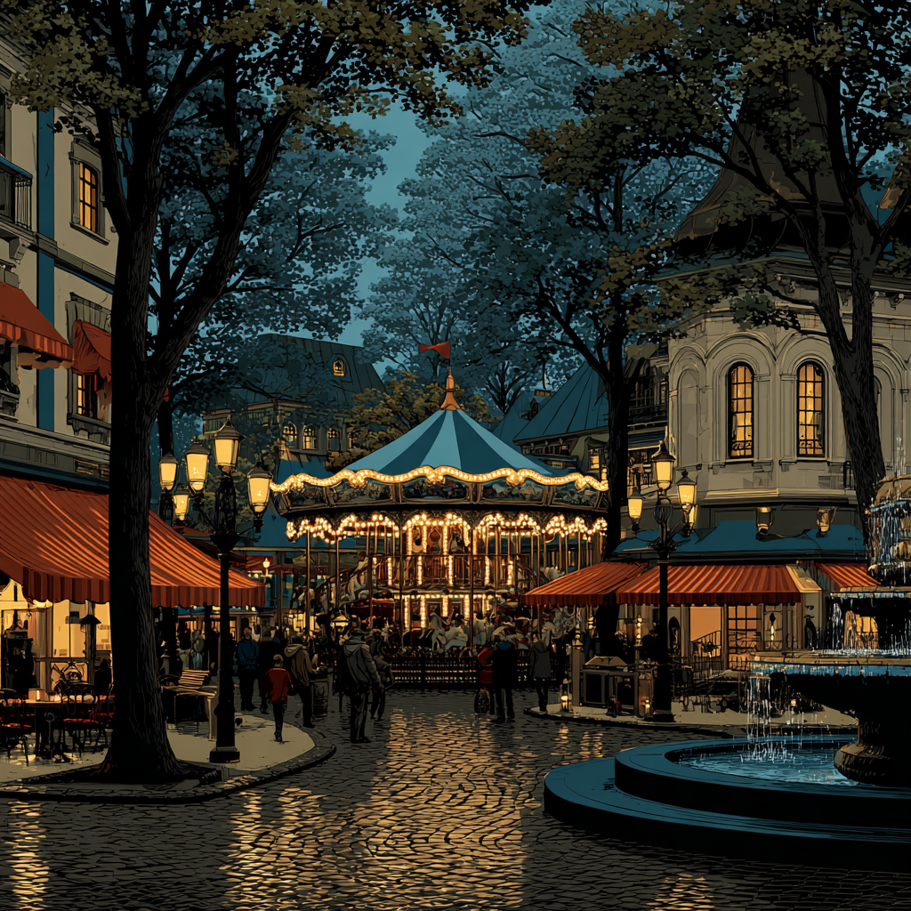 Tivoli Gardens Evening Lights Copenhagen Denmark diamonded painting kits [AI-965ac318-5f71e9e9daa1]