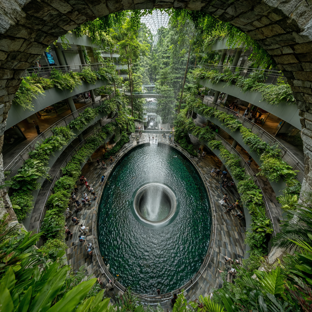 Jewel Changi Rain Vortex Singapore Painting by diamonds kit [AI-043ec778-65d343ce3a9f]