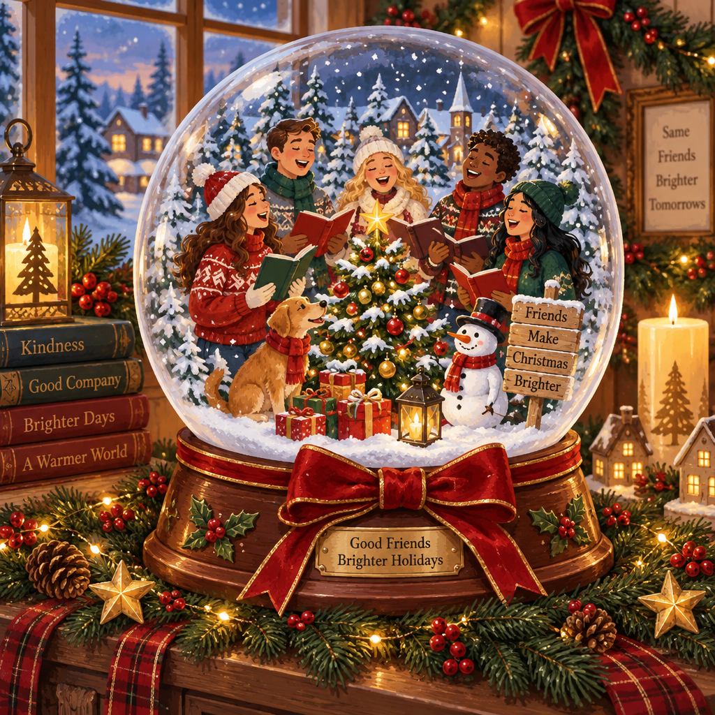 Snowglobe Carol Circle Paint by diamonds kits [AI-89d61a70-fbbeabbb64e4]