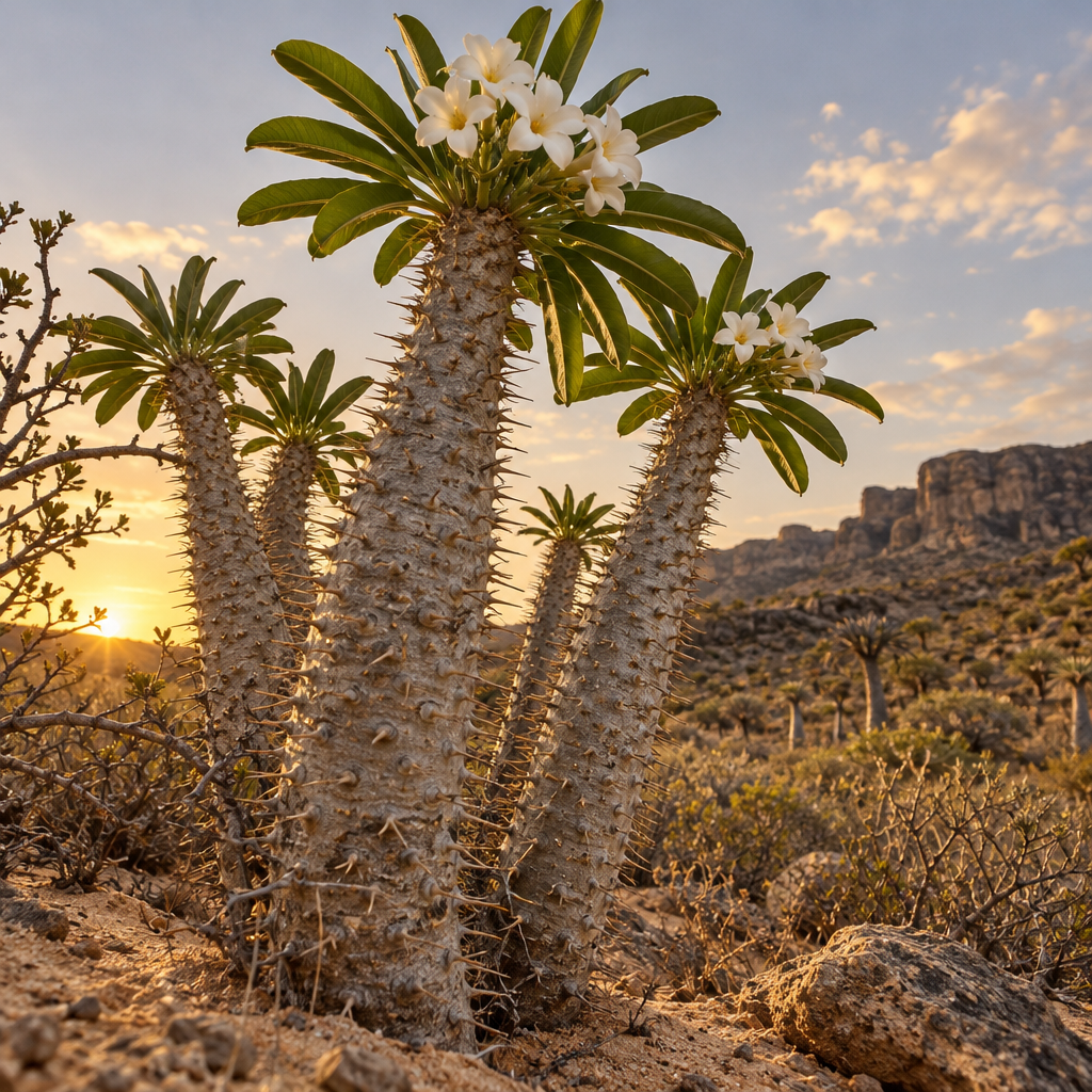 Madagascar Palm Pachypodium Lamerei Spiny Forest Bloom Paint by diamonds kits [AI-74ce4f2c-b2798b46b1d2]